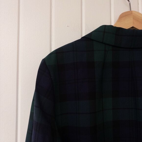 J. Crew Factory Black Watch Plaid One-Button Blazer Size 16 - Picture 8 of 9